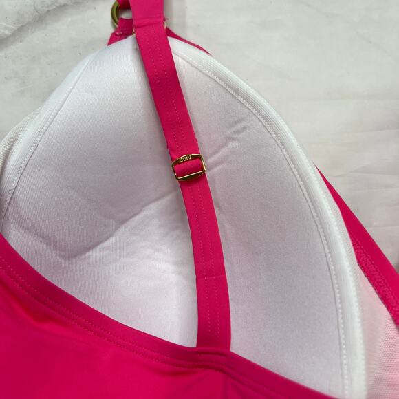 Bleu Rod Beattie Shirred Ring Tankini Top Plus Size 22W Rose Pink New Slimming - Picture 6 of 7